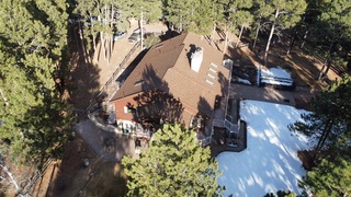 Decra roof installation New Roof Plus 2022 - arial drone view Larkspur CO
