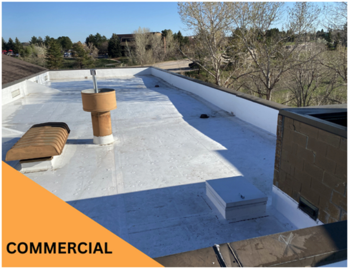 Commercial roofing flat roof replacement in Denver CO by New Roof Plus
